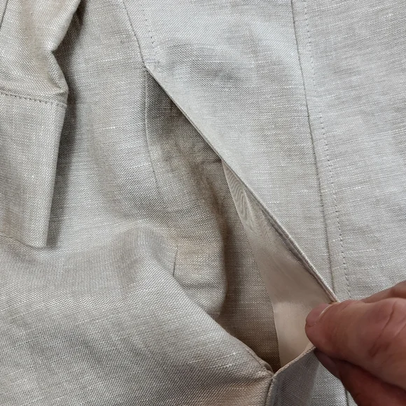 Lane Bryant Blazer JACKET Linen Blend Womens Size 20 Ruffle 3/4 Sleeves NWT - Picture 13 of 16